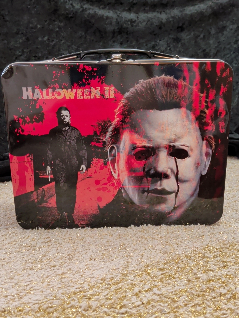 Halloween II Graphic Metal Lunch Box - Black & Red